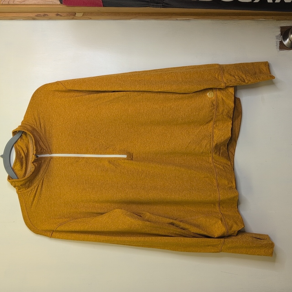 L L Bean Womans Mustard Yellow Half-Zip Pullover 1X
